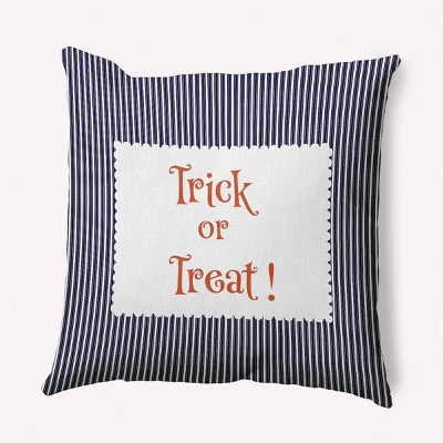 16"x16" Halloween Trick Or Treat Ticking Square Throw Pillow - E By Design 10 16"x16" Halloween Trick Or Treat Ticking Square Throw Pillow - E By Design - Image 8
