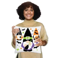 Big Dot Of Happiness Halloween Gnomes - Spooky Fall Party Home Decorative Canvas Cushion Case - Throw Pillow Cover - 16 X 16 Inches -Halloween Home Decor Store GUEST 07f332e4 e14e 4ac7 b62e 2a8664a73dbf