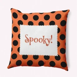 16"x16" Halloween 'Spooky' Dots Square Throw Pillow - E By Design -Halloween Home Decor Store GUEST 0a4988af acf1 4bd1 ad2e dcb32913054d