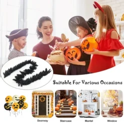 Costway 9ft Pre-lit Christmas Halloween Garland Black W/ 50 Purple LED Lights -Halloween Home Decor Store GUEST 0a572881 3099 4eb7 a843 fdf644940a79