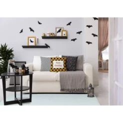 16"x16" Halloween 'Happy Haunting' Dots Square Throw Pillow - E By Design -Halloween Home Decor Store GUEST 0c6993af 2925 4562 bfcf 353866c9a2a7