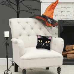 C&F Home 8" X 8" Spooky Cat Face Hooked Petite Halloween Throw Pillow -Halloween Home Decor Store GUEST 0c7d8388 1546 4bb0 8324 70ed0692b066