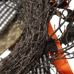 National Tree Company Artificial Skeleton's Halloween Wreath, Decorated With Branches, Orange And Black Trim, Berry Clusters, Assorted Leaves, 24 In -Halloween Home Decor Store GUEST 17b63641 f4e0 4e0c b42a 228c0e80a8cb