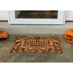 Juvale Halloween Ouija Board Coir Door Mat Welcome Doormat Indoor Outdoor Nonslip Front Rugs 30 X 17