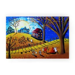 Renie Britenbucher Halloween Looped Vinyl Welcome Mat - Society6 -Halloween Home Decor Store GUEST 1e0f8340 d3e7 4788 b7f7 1c54b471e1df