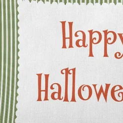 16"x16" 'Happy Halloween' Ticking Square Throw Pillow - E By Design