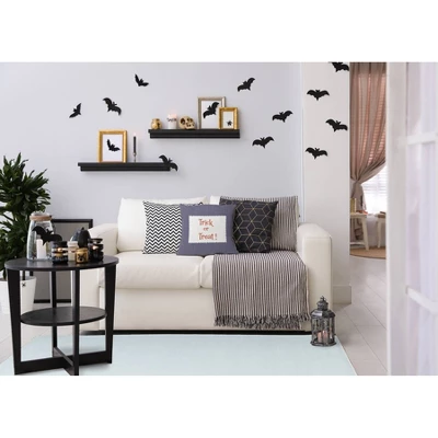 16"x16" Halloween Trick Or Treat Ticking Square Throw Pillow - E By Design 5 16"x16" Halloween Trick Or Treat Ticking Square Throw Pillow - E By Design - Image 3