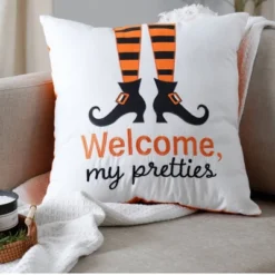 20"x20" Oversize Welcome Pretties Halloween Square Throw Pillow White - Lush Décor -Halloween Home Decor Store GUEST 452c2266 8c7a 4396 9854 dd29fe36e95e