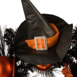 National Tree Company Artificial Witch's Wreath, Decorated With Black And Orange Trim, Ball Ornaments, Halloween Collection, 24 Inches -Halloween Home Decor Store GUEST 50a82da0 a037 4845 a103 04f8859e396c