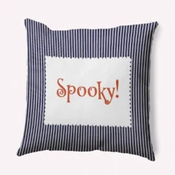 16"x16" Halloween Spooky Ticking Square Throw Pillow - E By Design -Halloween Home Decor Store GUEST 58202d3c 4155 4589 b07c 89f5fbe86675