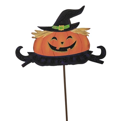 Halloween Costume Pumpkin Trio - Three Garden Stakes 26 Inches - Mummy Frankenstein Witch - F20050 - Metal - Orange 3 Halloween Costume Pumpkin Trio - Three Garden Stakes 26 Inches - Mummy Frankenstein Witch - F20050 - Metal - Orange
