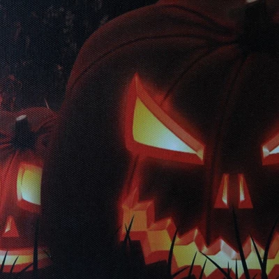 Northlight LED Lighted Jack-O-Lanterns In A Cemetery Halloween Canvas Wall Art 23.5" X 15.5" 5 Northlight LED Lighted Jack-O-Lanterns In A Cemetery Halloween Canvas Wall Art 23.5" X 15.5" - Image 3