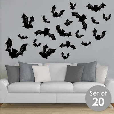 Big Dot Of Happiness Black Bats - Peel And Stick Halloween Vinyl Wall Art Stickers - Wall Decals - Set Of 20 3 Big Dot Of Happiness Black Bats - Peel And Stick Halloween Vinyl Wall Art Stickers - Wall Decals - Set Of 20