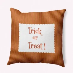 16"x16" Halloween Trick Or Treat Ticking Square Throw Pillow - E By Design 15 16"x16" Halloween Trick Or Treat Ticking Square Throw Pillow - E By Design -Halloween Home Decor Store GUEST 78fde6d5 7c2c 4fd3 90c6 81383d18a573