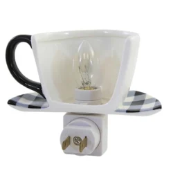 Halloween Home Decor Store 5 Halloween 3.75" Ghost Teacup Night Light Spooky Buffalo Plaid - Nightlights