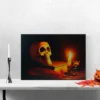 Northlight 15.75" Halloween Prelit LED Antique Candle And Skull Canvas Wall Art - Black/Orange -Halloween Home Decor Store GUEST 8d766de8 122b 40b4 9cba 21de412db18f