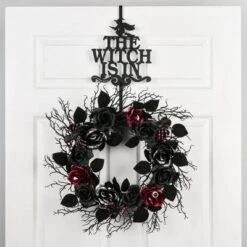 National Tree Company 18" Halloween “The Witch Is In" Wreath Hanger -Halloween Home Decor Store GUEST 92684d8d e07f 406e 86fe 093f783962de