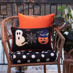 11.5"x18.5" Indoor Halloween Boo Friends Black Rectangular Throw Pillow - Pillow Perfect -Halloween Home Decor Store GUEST 93b5a84d 7c9d 4e9e b574 70260c2d9820 1