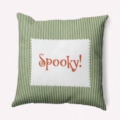 16"x16" Halloween Spooky Ticking Square Throw Pillow - E By Design -Halloween Home Decor Store GUEST ad71bf27 3345 45e0 9f60 171384b0aa7e