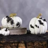 Transpac Resin 6.25 In. Multicolor Halloween Faux Hand Carved Pumpkin Set Of 2