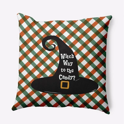 16"x16" Halloween Witch Way To The Candy Square Throw Pillow - E By Design 10 16"x16" Halloween Witch Way To The Candy Square Throw Pillow - E By Design - Image 8