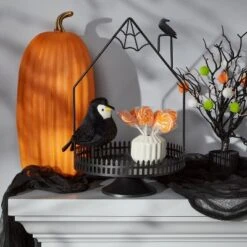 Metal Black Haunted House Halloween Decorative Tray - Hyde & EEK! Boutique™