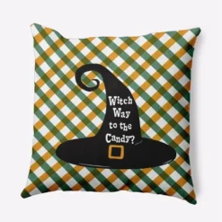 16"x16" Halloween Witch Way To The Candy Square Throw Pillow - E By Design 15 16"x16" Halloween Witch Way To The Candy Square Throw Pillow - E By Design -Halloween Home Decor Store GUEST bc80cd96 692f 4ede 998c 44773c93d6db