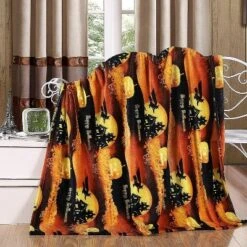 Kate Aurora Ultra Soft & Cozy Oversized Halloween Flying Witches Plush Throw Blanket Cover - 50 In. W X 60 In. L