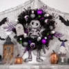 Northlight Purple And Black Spooky Skeleton Pine Halloween Wreath, 24-Inch, Unlit -Halloween Home Decor Store GUEST cc7dbf0d 560a 4cec 937c 531c6e703142