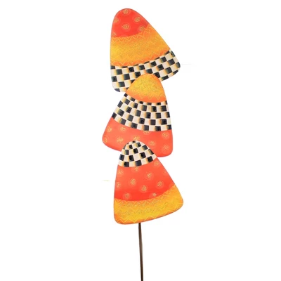 Halloween Elegant Candy Corn Stake - One Yard Stake 46 Inches - Glittered - F22036 - Metal - Orange 3 Halloween Elegant Candy Corn Stake - One Yard Stake 46 Inches - Glittered - F22036 - Metal - Orange