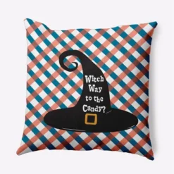 16"x16" Halloween Witch Way To The Candy Square Throw Pillow - E By Design 16 16"x16" Halloween Witch Way To The Candy Square Throw Pillow - E By Design -Halloween Home Decor Store GUEST d44dd403 00ec 4568 9fed d344ec530abb