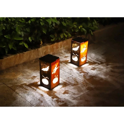 Techko Maid LED Solar 10.8" Portable Halloween Cut Out Decorative Outdoor Lantern Clear 11 Techko Maid LED Solar 10.8" Portable Halloween Cut Out Decorative Outdoor Lantern Clear - Image 9