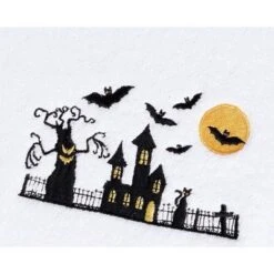 2pc Scary Halloween Hand Towel Set White - Linum Home Textiles