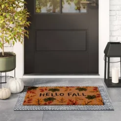 1'2"x2'6" 'Hello Fall' Leaves Coir Halloween Doormat - Hyde & EEK! Boutique™