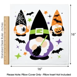 Big Dot Of Happiness Halloween Gnomes - Spooky Fall Party Home Decorative Canvas Cushion Case - Throw Pillow Cover - 16 X 16 Inches -Halloween Home Decor Store GUEST e10bc667 af10 43a0 8b73 4903ce1b8b79