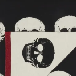 Mina Victory Halloween Skull 50" X 60" Black/White Throw Blanket -Halloween Home Decor Store GUEST e11db08e 2b68 46b8 b21d cc42abc22f92