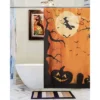 Juvale Halloween Bathroom Shower Curtain With Hooks, Orange And Black (72 X 72 In)