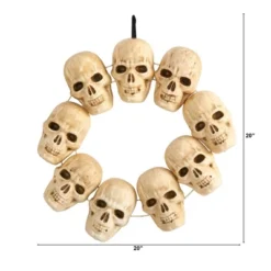 Halloween Home Decor Store 24 Nearly Natural 20” Halloween Skull Wreath With Lighted Eyes