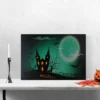 Northlight 23.5" Halloween Prelit LED Church In Cemetery Canvas Wall Art - Teal Blue/Black -Halloween Home Decor Store GUEST e8cdcac7 50e0 41b9 861f e5a045f5efd4