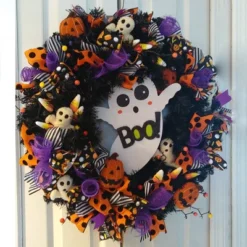 Northlight 24" Black Colorado Spruce Artificial Halloween Wreath, 24-Inch, Unlit -Halloween Home Decor Store GUEST eb2e5b1f 77f9 4518 9652 f7b357eb43ad