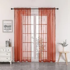 Kate Aurora 2 Piece Halloween Spooky Harvest Themed Pumpkin Spice Colored Rod Pocket Sheer Voile Window Curtain Panels -Halloween Home Decor Store GUEST f65e111d 9d07 4a7c 8cd9 f13ab8923142