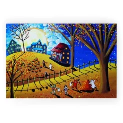 Renie Britenbucher Halloween Looped Vinyl Welcome Mat - Society6 -Halloween Home Decor Store GUEST ff7362ba 5577 436f a491 5de80d85a3d9